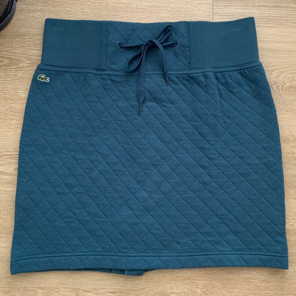 Lacoste Quilted Short Mini Cotton Skirt Blue Women's Size 38 (Small)